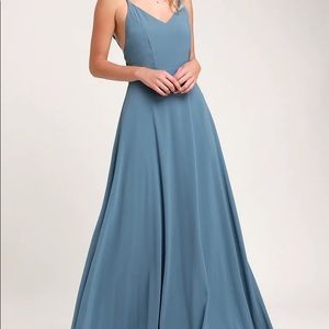 Meteoric Rise Slate Blue Maxi Dress